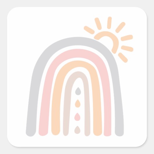 Rainbow Essential Oil Drops Vierkante Sticker (Voorkant)