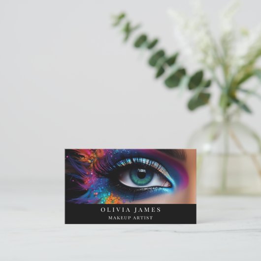 Rainbow Eye Make-up Artiest Schoonheidssalon Visitekaartje (Staand voorkant)