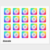 Rainbow Eyecatching Professional Logo Dank u Vierkante Sticker (Vel)