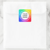Rainbow Eyecatching Professional Logo Dank u Vierkante Sticker (Tas)