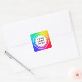 Rainbow Eyecatching Professional Logo Dank u Vierkante Sticker (Envelop)