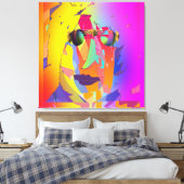 Rainbow Face Dragen Regenboog glazen Canvas Afdruk (Insitu (Slaapkamer))