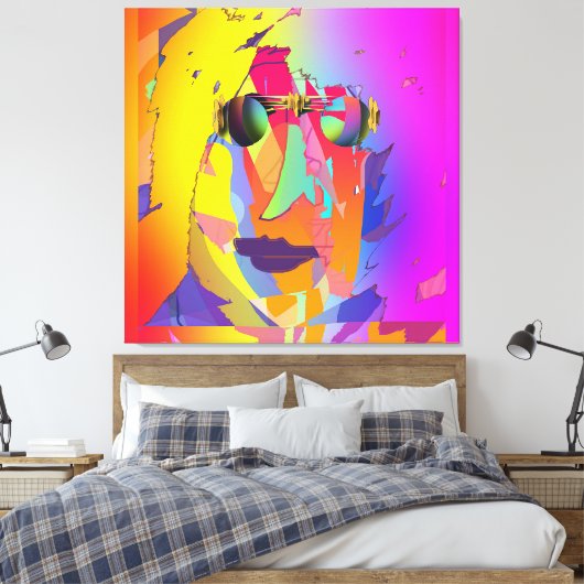 Rainbow Face Dragen Regenboog glazen Canvas Afdruk (Insitu (Slaapkamer))