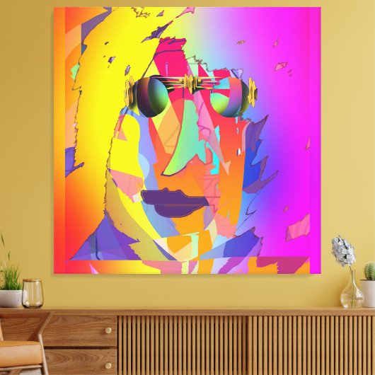 Rainbow Face Dragen Regenboog glazen Canvas Afdruk (Insitu (Woonkamer))
