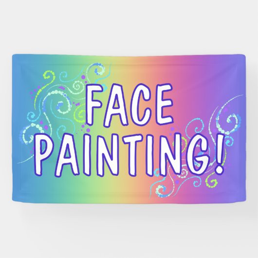 Rainbow Face Painting-banner Spandoek (Horizontaal)