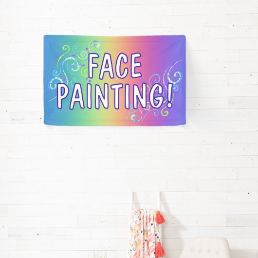 Rainbow Face Painting-banner Spandoek (Insitu)