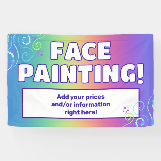 Rainbow Face Painting-banner Spandoek (Horizontaal)