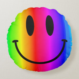 Rainbow Face Ronde Sierkussen Rond Kussen