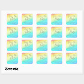 Rainbow Fade Cheerful LGBTQ Bewaar de datum Vierkante Sticker (Vel)