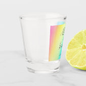 Rainbow Fade Colorful Personalized Weddenschap Shot Glas (Links)