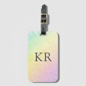 Rainbow Fade Ombre Custom Monogram Initialen Bagagelabel (Voorkant (verticaal))