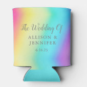  Rainbow Fade Personalized LGBTQ Weddenschap Blikjeskoeler (Achterkant)