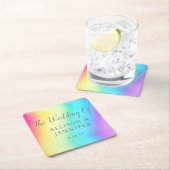 Rainbow Fade Personalized LGBTQ Weddenschap Kartonnen Onderzetters (Insitu)