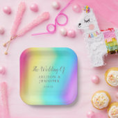  Rainbow Fade Personalized LGBTQ Weddenschap Papieren Bordje (Feest)