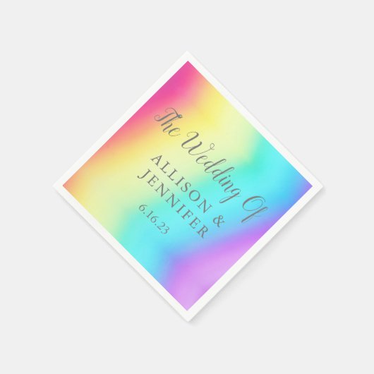  Rainbow Fade Personalized LGBTQ Weddenschap Servet (Hoek)