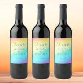 Rainbow Fade Personalized Wedding Cheers Wijn Etiket