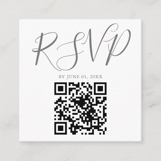 Rainbow Fade Simple Chic QR Code Weddenschap RSVP Informatiekaartje (Voorkant)