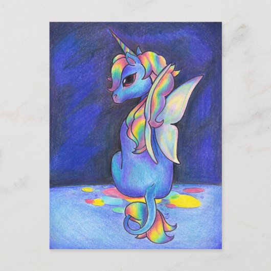 Rainbow Faerie Unicorn Briefkaart (Voorkant)