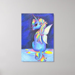 Rainbow Faerie Unicorn Canvas Afdruk