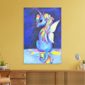 Rainbow Faerie Unicorn Canvas Afdruk (Insitu (Woonkamer))