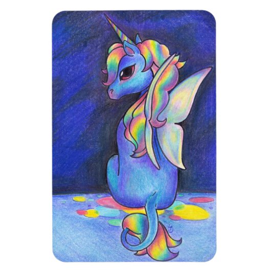 Rainbow Faerie Unicorn Magneet (Verticaal)