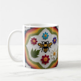 Rainbow Fair Isle Knit Pattern Cozy Coffee Mug Koffiemok