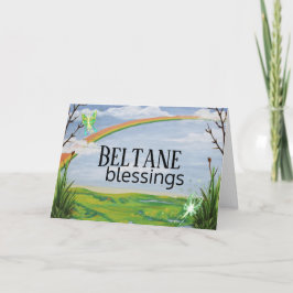 Rainbow & Fairies Beltane Blessings Feestdagen Kaart