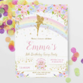Rainbow Fairy Birthday Party Invitation Girl Kaart
