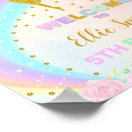 Rainbow Fairy Birthday Welkomstsignalen Poster (Hoek)
