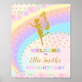 Rainbow Fairy Birthday Welkomstsignalen Poster (Voorkant)