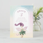 Rainbow Fairy Boho Arch Birthday Party Girl Kaart (Staand voorkant)