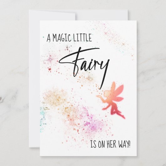 ** Rainbow Fairy Dust Baby shower uitnodiging (Voorkant)