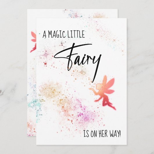 ** Rainbow Fairy Dust Baby shower uitnodiging (Voorkant / Achterkant)