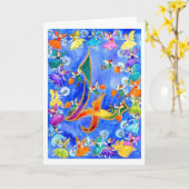 Rainbow Fairy Gelukkige Vierde Verjaardag Kaart (Gele Bloem)