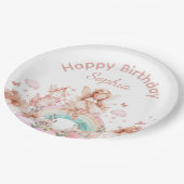 Rainbow Fairy Girl Magic Theepot Verjaardag Papieren Bordje (Gekanteld)