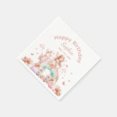 Rainbow Fairy Girl Magic Theepot Verjaardag Servet (Hoek)