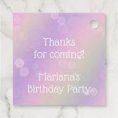 Rainbow Fairy Lights Girl Birthday Party Bedankjes Labels (Achterkant)