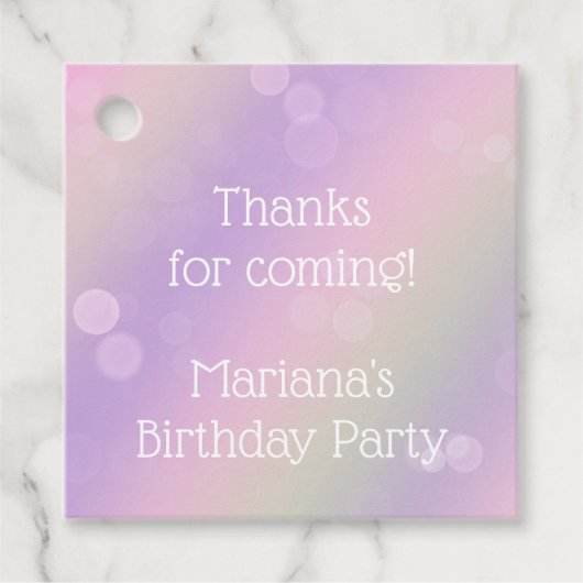 Rainbow Fairy Lights Girl Birthday Party Bedankjes Labels (Voorkant)