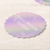 Rainbow Fairy Lights Girl Birthday Party Kartonnen Onderzetters (Gekanteld)