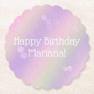 Rainbow Fairy Lights Girl Birthday Party Kartonnen Onderzetters