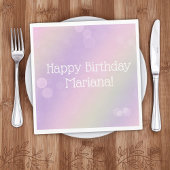 Rainbow Fairy Lights Girl Birthday Party Servet