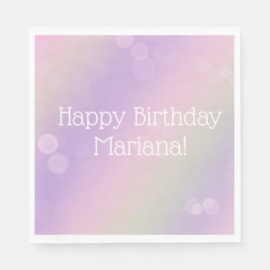 Rainbow Fairy Lights Girl Birthday Party Servet (Voorkant)