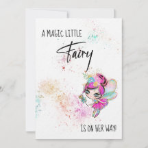 ** Rainbow Fairy Magic Baby shower uitnodiging
