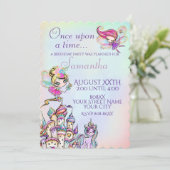 Rainbow Fairy Princess en Unicorn Kaart (Staand voorkant)