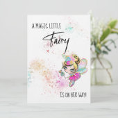 ** Rainbow Fairy Sweet Baby shower Invitation Kaart (Staand voorkant)