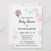 ** Rainbow Fairy Sweet Baby shower Invitation Kaart (Achterkant)