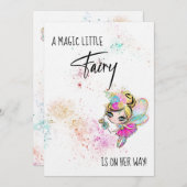 ** Rainbow Fairy Sweet Baby shower Invitation Kaart (Voorkant / Achterkant)