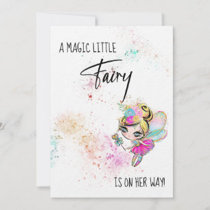 ** Rainbow Fairy Sweet Baby shower Invitation Kaart