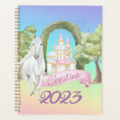 Rainbow Fairy Tale Castle & White Horse Waterverf Planner (Voorkant)