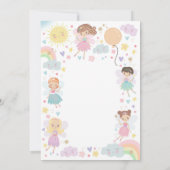 Rainbow Fairy Verjaardag Uitnodiging Feeën Rainbow (Achterkant)